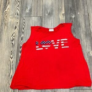 Free Kisses Red Tank Top Patriotic Love